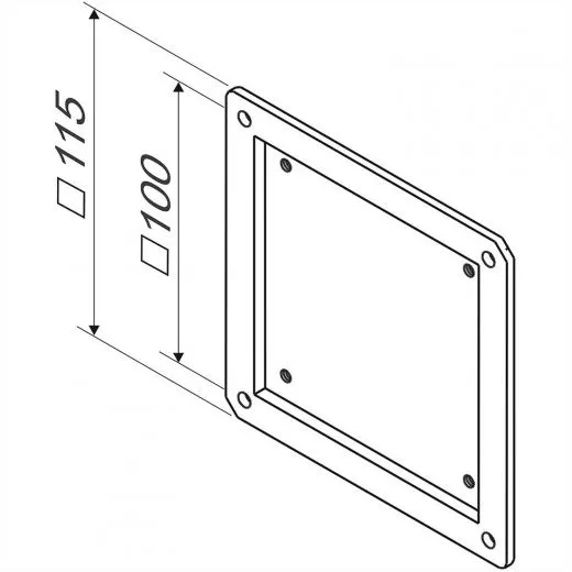 Adapterplatte von VESA 75 auf VESA 100, ultraflach, LCD TV