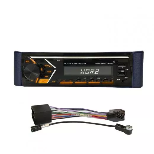 AUTORADIO Gelhard GXR550 mit UKW/RDS + MP3 + USB + SD + Bluetooth kompatibel mit Smart for two