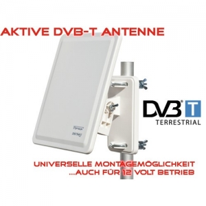 AX 800 Aktive DVB-T Außen Antenne 32 dB Verstärkung + Wand- und Masthaterung