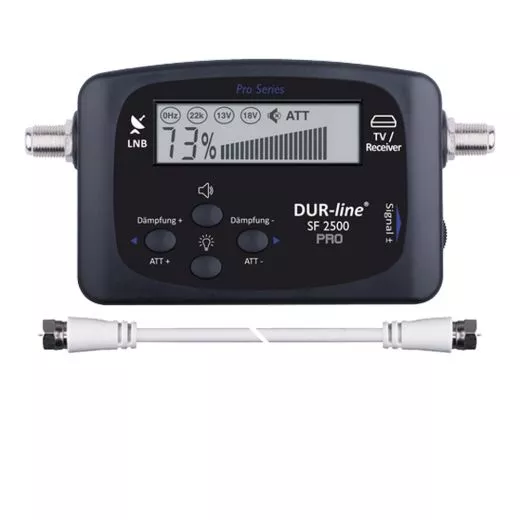 SATFINDER SF2500 Satelliten-Finder mit digitaler LCD-Anzeige inklusive Zwischenkabel und Kompass