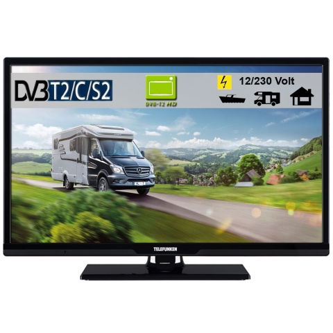 Telefunken T24X720 mobil LED Fernseher 24 Zoll DVB/S/S2/T2/C 12/230 Volt