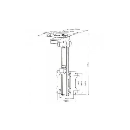PureMounts PM-Slope-23 - Premium TV Deckenhalterung bis zu 105 neigbar fr Dachschrgen