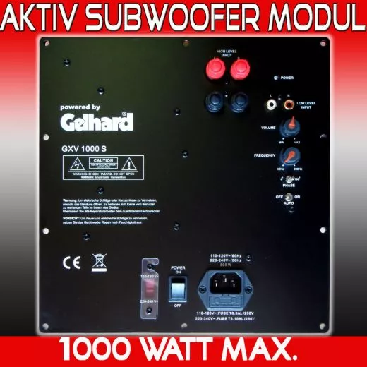Gelhard GXV 1000 S Digital Einbau Subwoofer Modul 1000W max. Subwooferverstrker