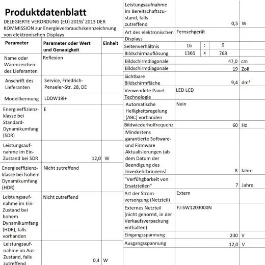 Reflexion LDDW19i+ LED Smart TV mit DVD und DVB-S2 /C/T2 f�r 12V/24V u. 230 Volt WLAN