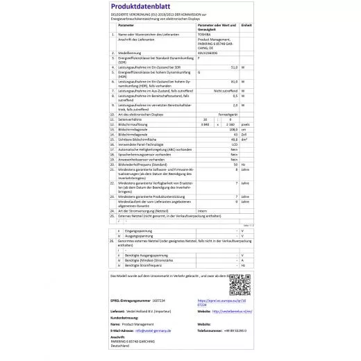 Toshiba 43Zoll LED TV (Flat, 43 Zoll / 108 cm, Ultra-HD, SMART TV)