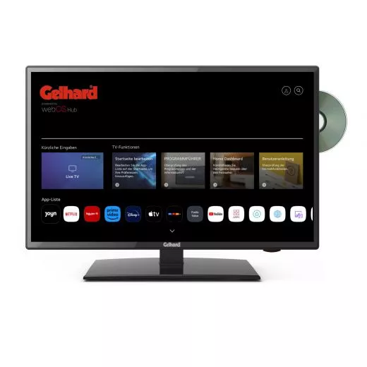 Gelhard GTV2256 LED Smart TV WebOS mit DVD und Bluetooth DVB-S2/C/T2 fr 12V u. 230Volt WLAN Full HD