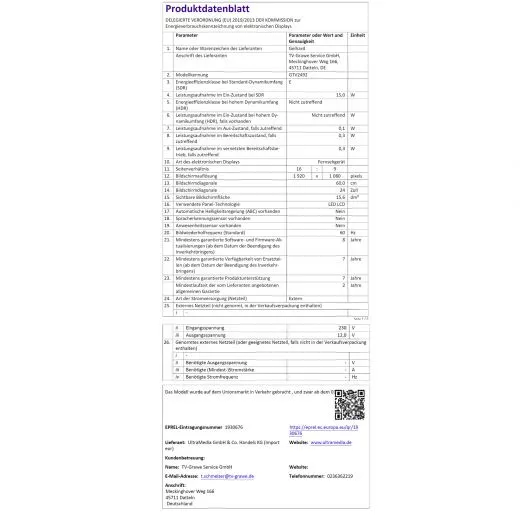 Gelhard GTV2492 Smart TV mit DVD und Bluetooth DVB-S2/C/T2 f�r 12/ 24/ 230Volt Full HD