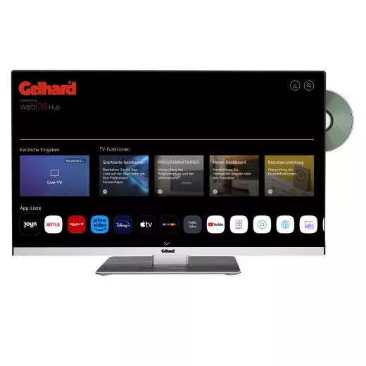 Gelhard GTV2492 Smart TV mit DVD und Bluetooth DVB-S2/C/T2 f�r 12/ 24/ 230Volt Full HD