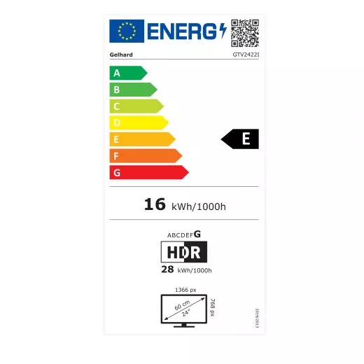 Gelhard GTV2422I Smart TV 24 Zoll DVB/S/S2/T2/C, DVD, USB, 12V 230 Volt WLAN