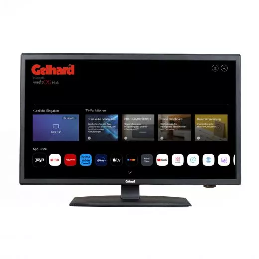 Gelhard GTV2226 LED Smart TV WebOS und Bluetooth DVB-S2/C/T2 f�r 12V u. 230Volt WLAN Full HD + PVR