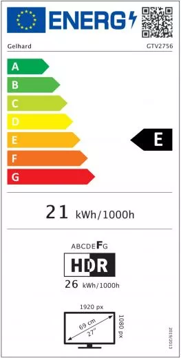 Gelhard GTV2756 27&quote; LED Smart TV WebOS mit DVD und Bluetooth DVB-S2/C/T2 f�r 12V u. 230Volt WLAN Full HD