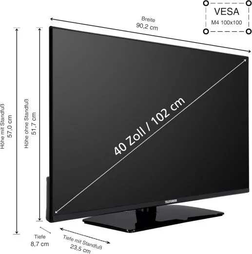 Telefunken T40X840 home 40 Zoll LED TV (Flat, 40 Zoll / 101 cm, Full-HD, SMART TV)