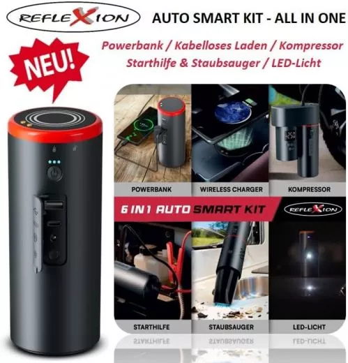 Auto Smart Kit Reflexion Powerbank/ Kompressor/ Starthilfe/ Mini-Sauger