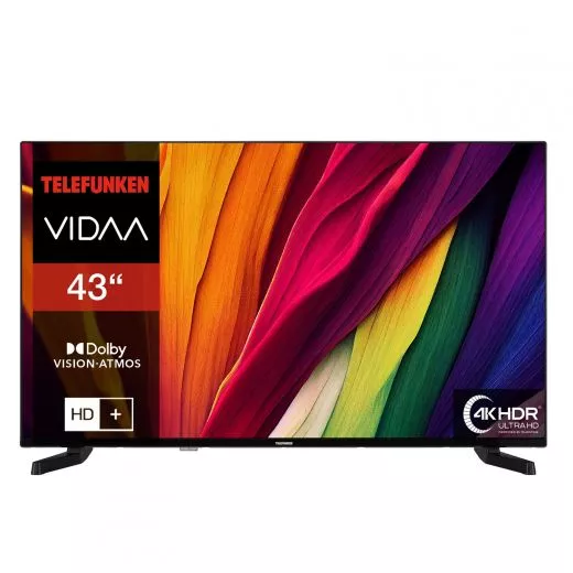 Telefunken D43U790B2CW 43 Zoll Smart TV Vidaa/ 4K UHD Display