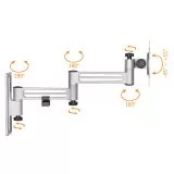 Fernseher / Monitor Wandhalterung - Schwenkarm mit drei Gelenken - bis 32 Zoll - Verriegelbar