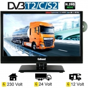 Gelhard GTV1682PVR LED-TV 15,6 Zoll Fernseher DVD DVB-S2-T2-C Full HD 12V/24V/230V