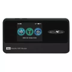 Reflexion 5GCONNECT - Mobiler 5G WLAN Router mit Akku 4200mAh, WiFi 6 Hotspot mit Nano-SIM Slot, 2,4 Zoll Display, bis 16 Ger�te, USB-C, tragbarer Internet Router f�r Reisen/Homeoffice/Baustelle